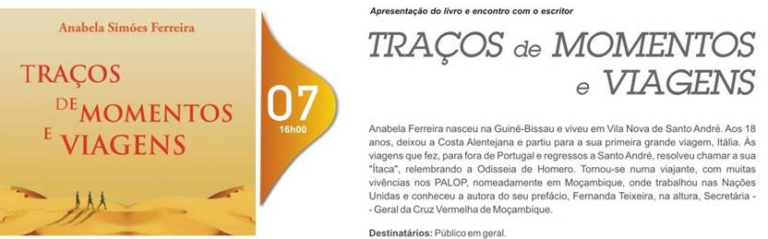 Apresentação do livro e encontro com o escritor. Traços de Momentos e viagens.