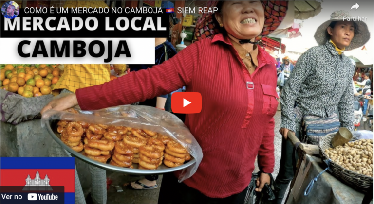 Como é um mercado no Camboja – Siem Reap