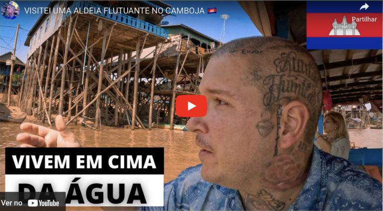 Visitei uma aldeia flutuante no Camboja